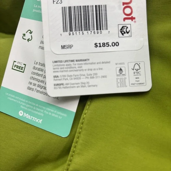 Marmot Fordham II 700 Down Jacket Kids Size XL Storm/Cilantro New MSRP $185 - Picture 2 of 8